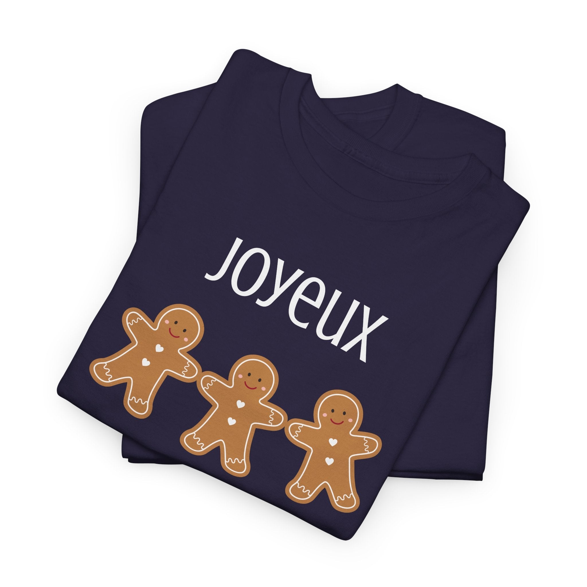 Joyeux French Gingerbread Buddies Tee, French unisex Noel t-shirt T-Shirt La Vie Bien Joyeux French Gingerbread Buddies Tee, French unisex Noel t-shirt