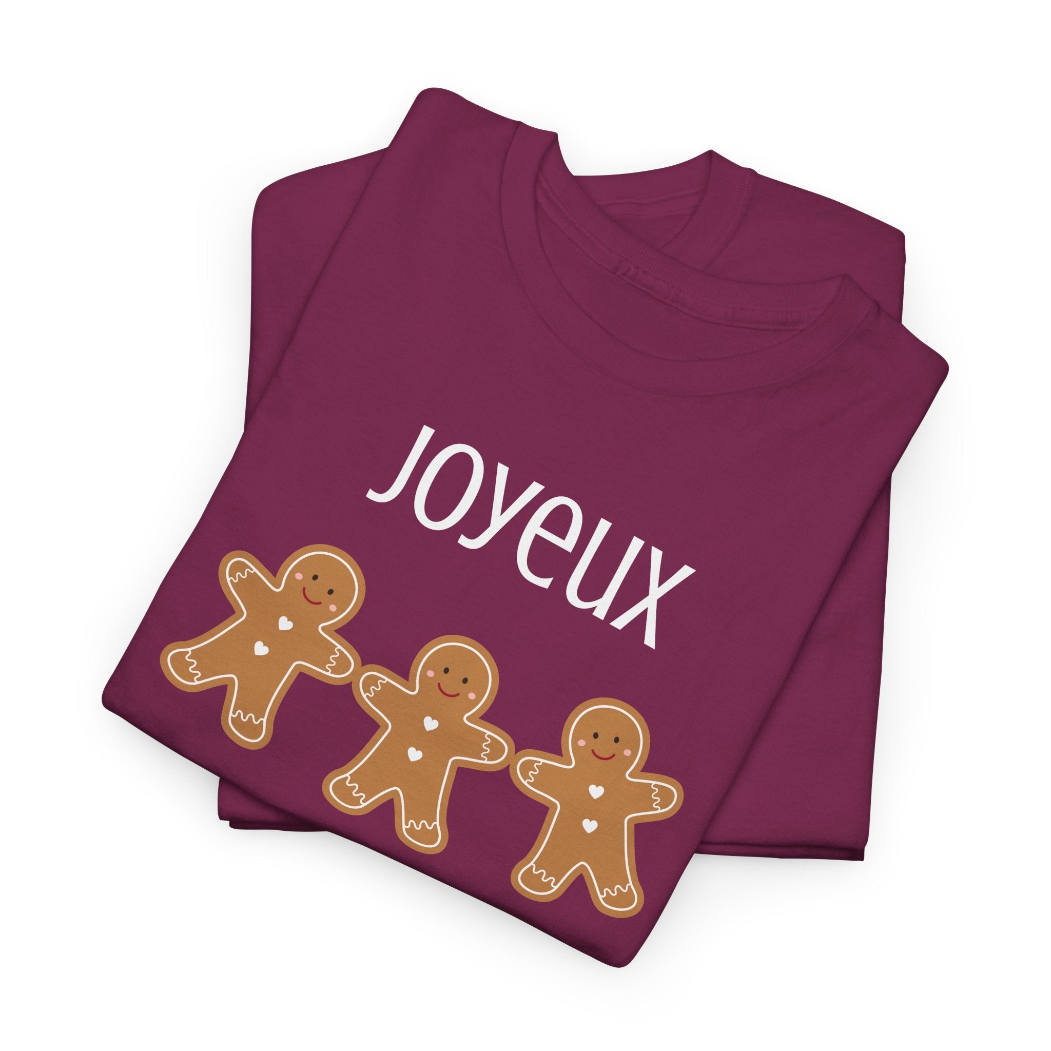 Joyeux French Gingerbread Buddies Tee, French unisex Noel t-shirt T-Shirt La Vie Bien Joyeux French Gingerbread Buddies Tee, French unisex Noel t-shirt
