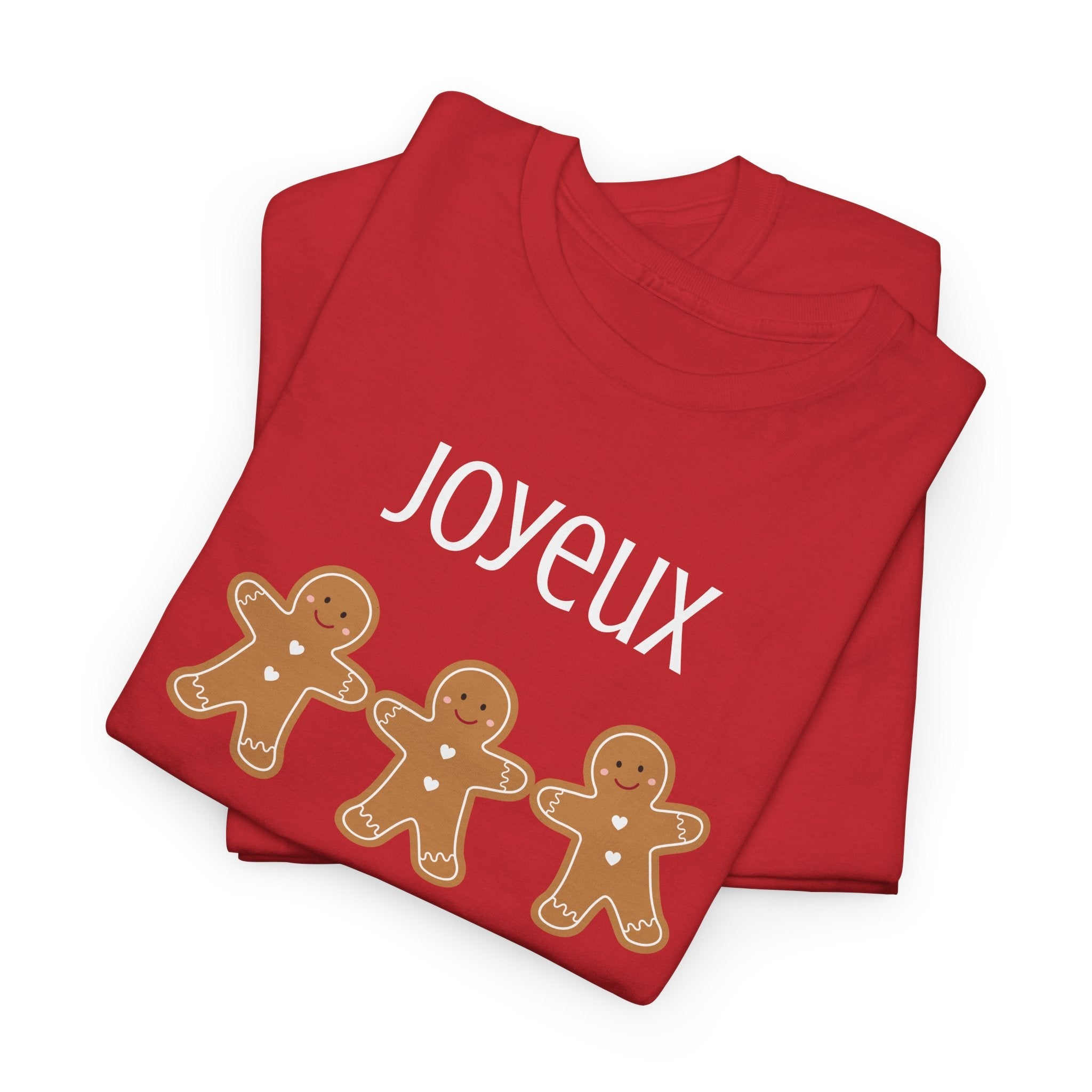 Joyeux French Gingerbread Buddies Tee, French unisex Noel t-shirt T-Shirt La Vie Bien Joyeux French Gingerbread Buddies Tee, French unisex Noel t-shirt