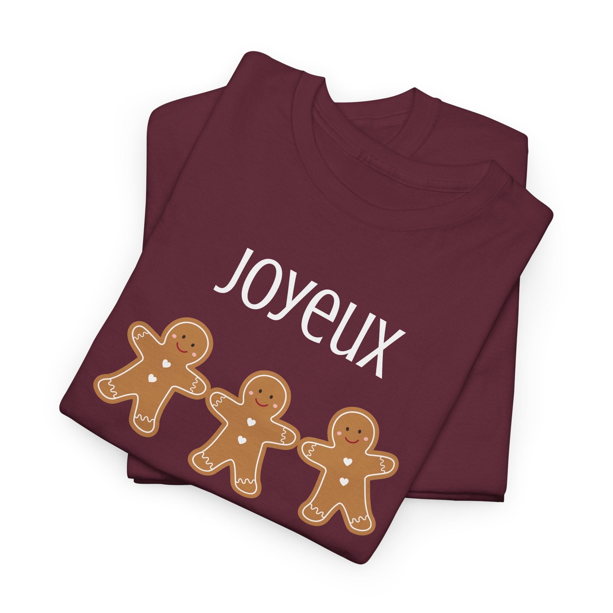 Joyeux French Gingerbread Buddies Tee, French unisex Noel t-shirt T-Shirt La Vie Bien Joyeux French Gingerbread Buddies Tee, French unisex Noel t-shirt