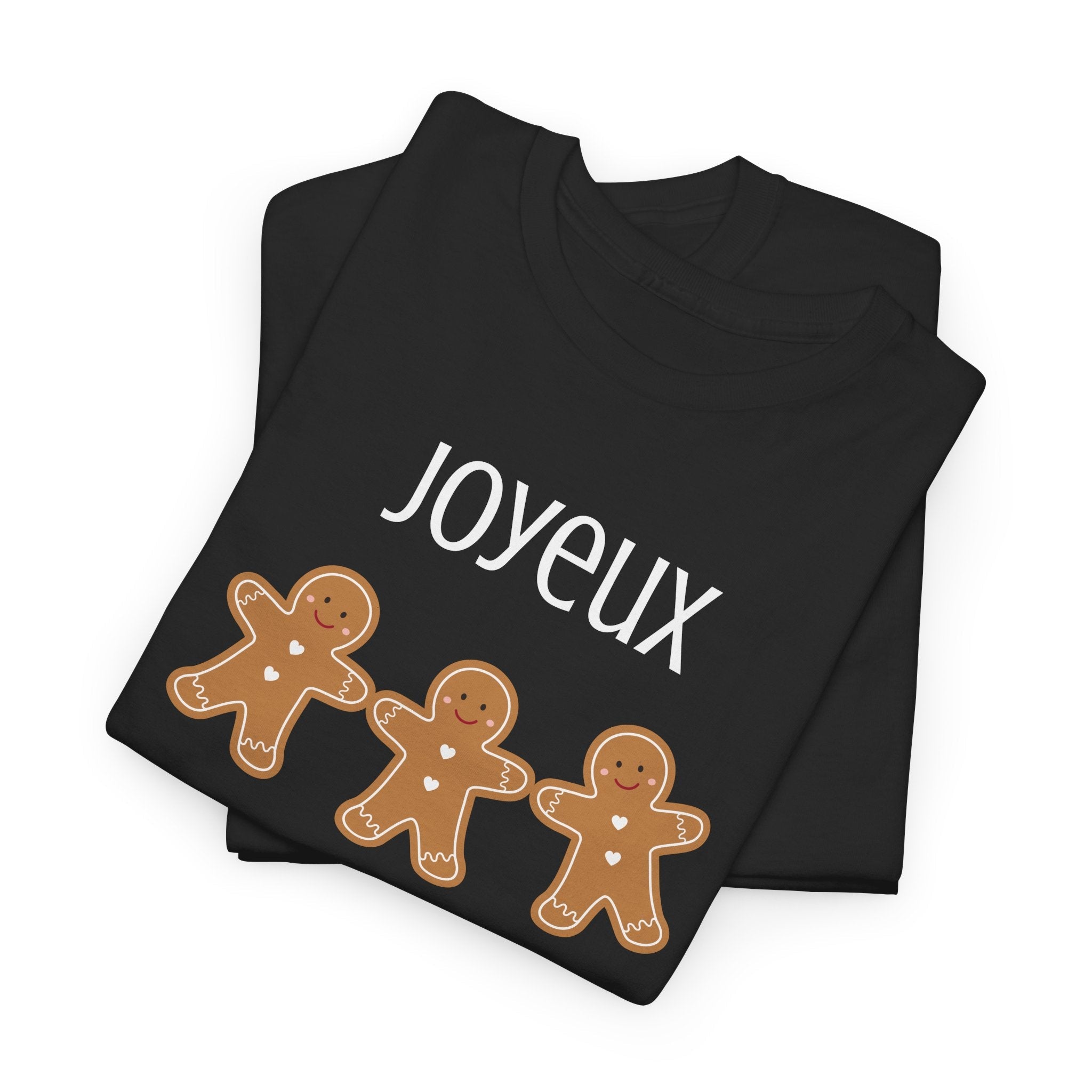 Joyeux French Gingerbread Buddies Tee, French unisex Noel t-shirt T-Shirt La Vie Bien Joyeux French Gingerbread Buddies Tee, French unisex Noel t-shirt