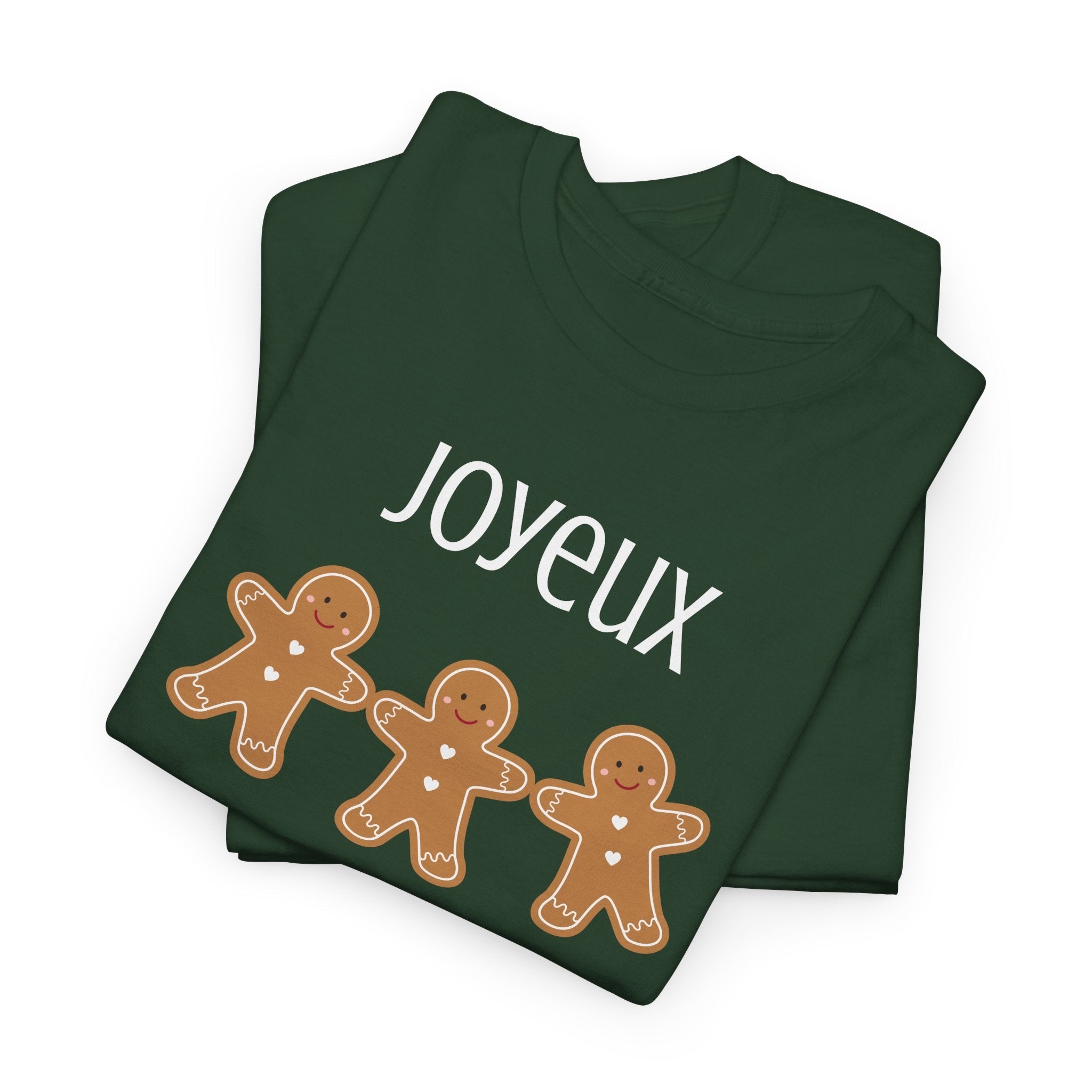 Joyeux French Gingerbread Buddies Tee, French unisex Noel t-shirt T-Shirt La Vie Bien Joyeux French Gingerbread Buddies Tee, French unisex Noel t-shirt