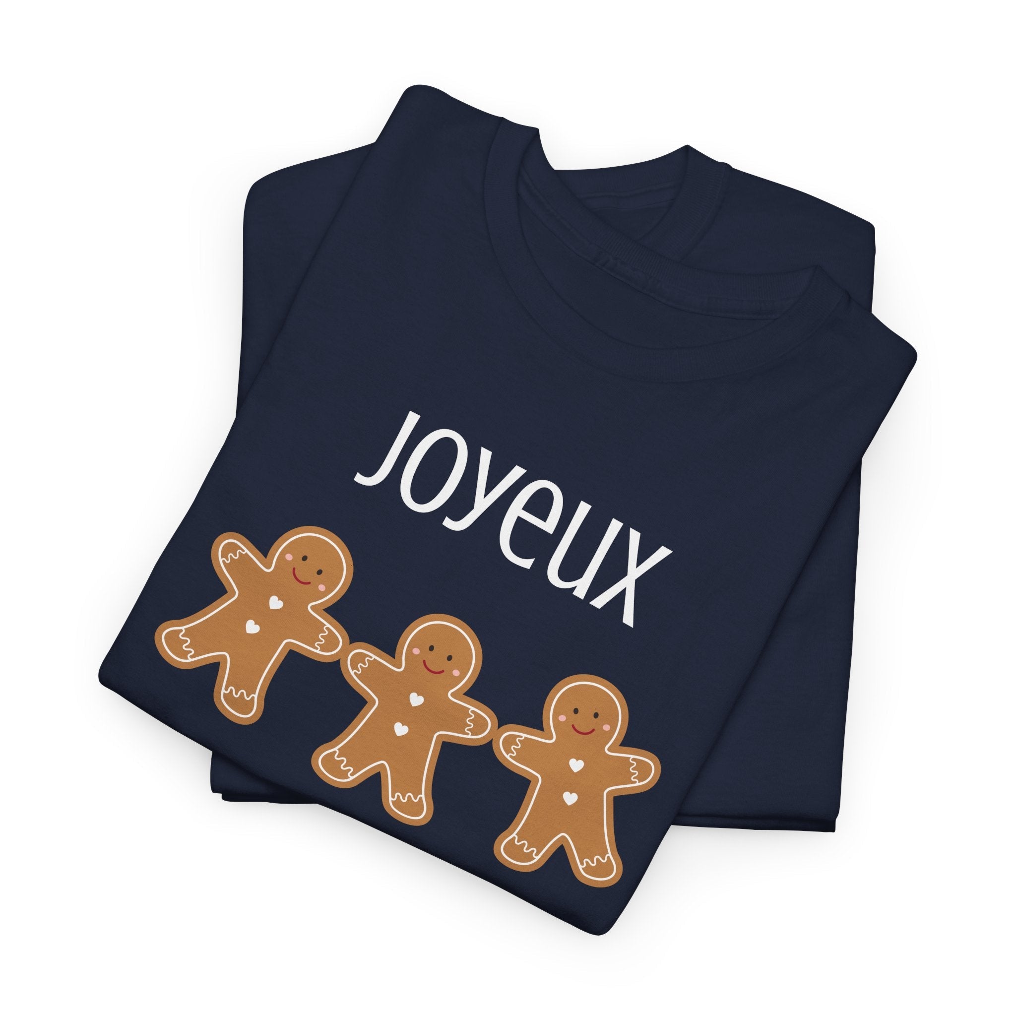 Joyeux French Gingerbread Buddies Tee, French unisex Noel t-shirt T-Shirt La Vie Bien Joyeux French Gingerbread Buddies Tee, French unisex Noel t-shirt