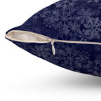 Joyeux Noël dark blue Holiday Throw Pillow, Festive Winter Village Décor with snowflake print and cozy winter theme Home Decor La Vie Bien Joyeux Noël dark blue Holiday Throw Pillow, Festive Winter Village Décor with snowflake print and cozy winter theme