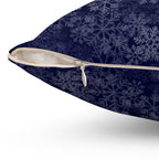 Joyeux Noël dark blue Holiday Throw Pillow, Festive Winter Village Décor with snowflake print and cozy winter theme Home Decor La Vie Bien Joyeux Noël dark blue Holiday Throw Pillow, Festive Winter Village Décor with snowflake print and cozy winter theme