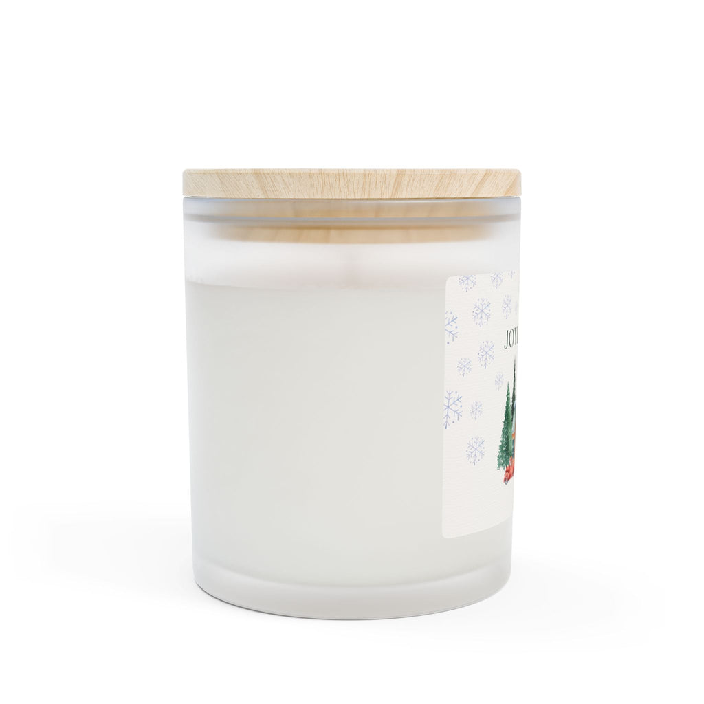 Joyeux Noël Frosted Glass Candle — 11oz Holiday Cottage Scented Candle Home Decor La Vie Bien Joyeux Noël Frosted Glass Candle — 11oz Holiday Cottage Scented Candle