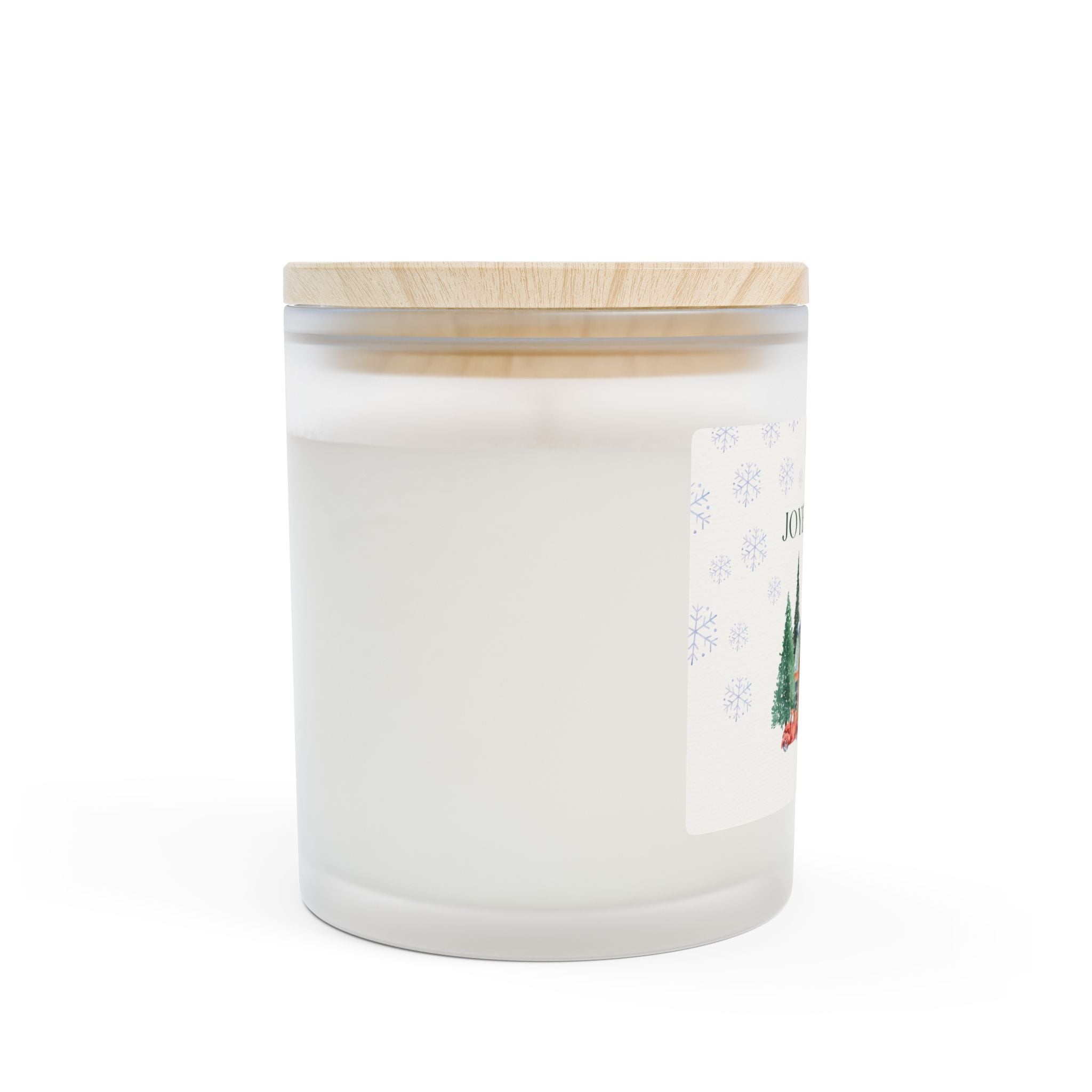 Joyeux Noël Frosted Glass Candle — 11oz Holiday Cottage Scented Candle Home Decor La Vie Bien Joyeux Noël Frosted Glass Candle — 11oz Holiday Cottage Scented Candle