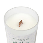Joyeux Noël Frosted Glass Candle — 11oz Holiday Cottage Scented Candle Home Decor La Vie Bien Joyeux Noël Frosted Glass Candle — 11oz Holiday Cottage Scented Candle