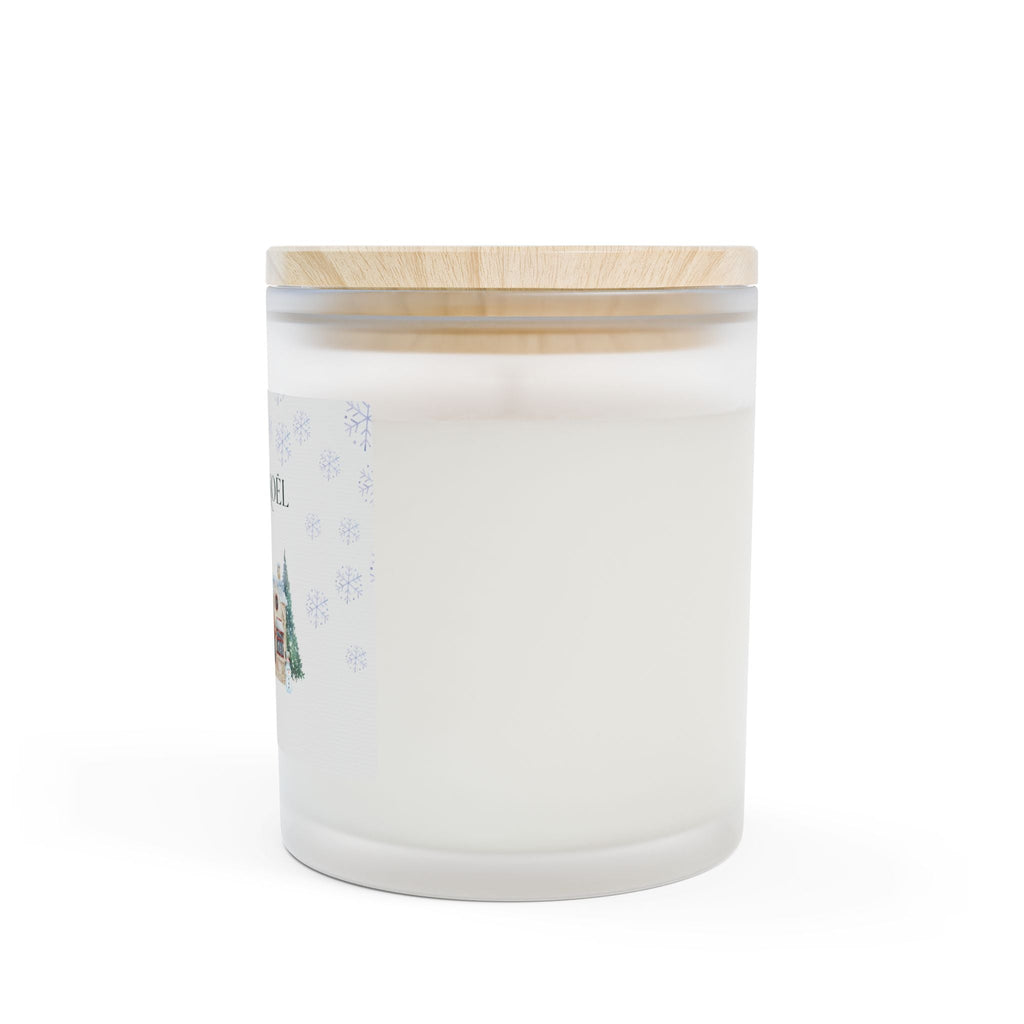 Joyeux Noël Frosted Glass Candle — 11oz Holiday Cottage Scented Candle Home Decor La Vie Bien Joyeux Noël Frosted Glass Candle — 11oz Holiday Cottage Scented Candle
