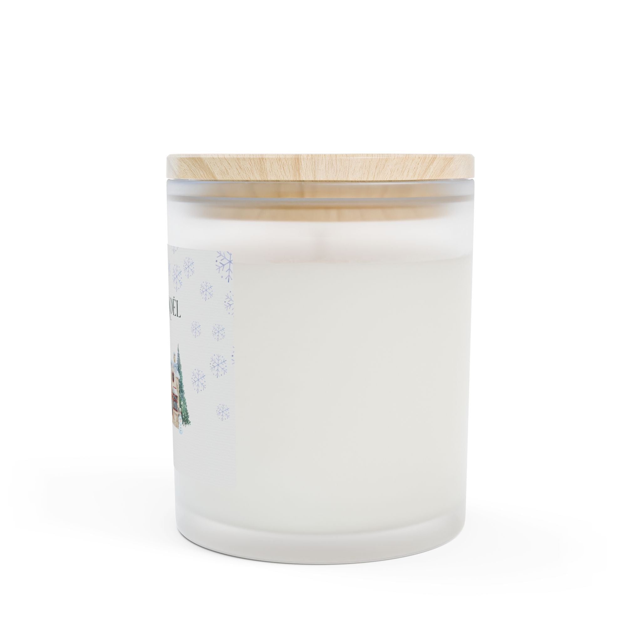 Joyeux Noël Frosted Glass Candle — 11oz Holiday Cottage Scented Candle Home Decor La Vie Bien Joyeux Noël Frosted Glass Candle — 11oz Holiday Cottage Scented Candle