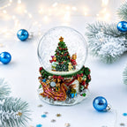 Joyful Children Adorning Christmas Tree: Musical Water Snow Globe Snow Globes > Winter Villages La Vie Bien Joyful Children Adorning Christmas Tree: Musical Water Snow Globe