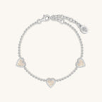 Joyful Connections Mother of Pearl Silver Heart Bracelet