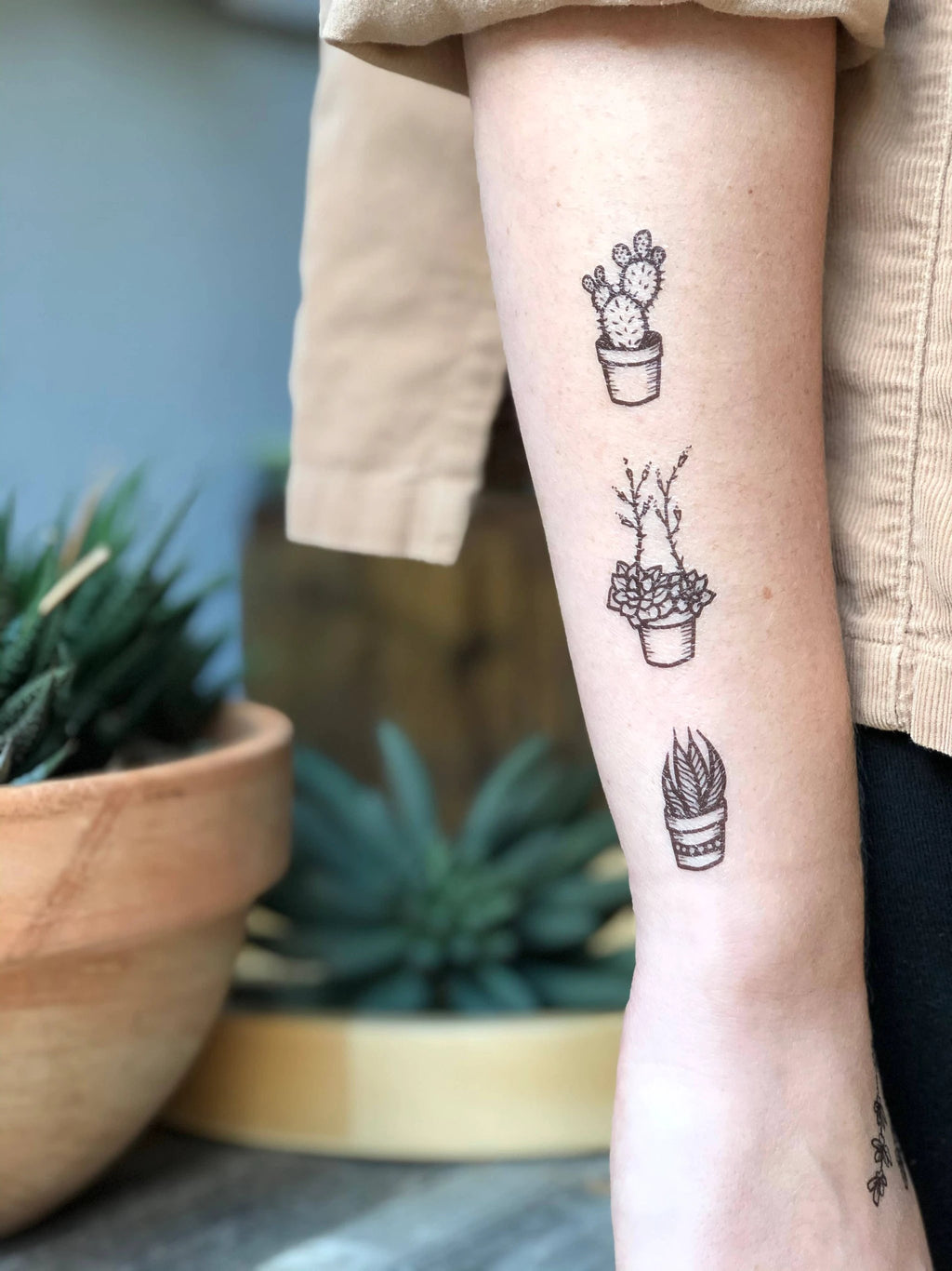 Potted Cactus Temporary Tattoo by JT Trading Post