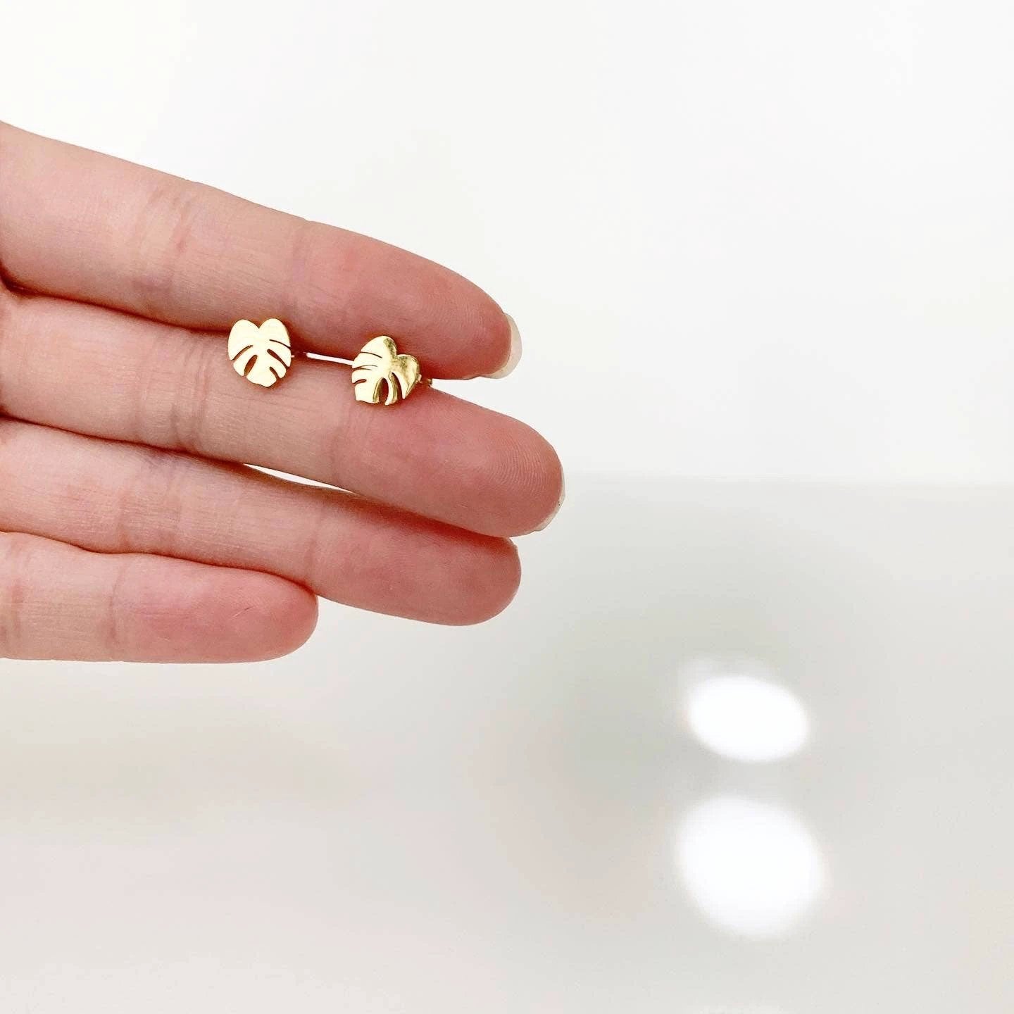 Monstera Deliciosa Plant Studs by JT Trading Post