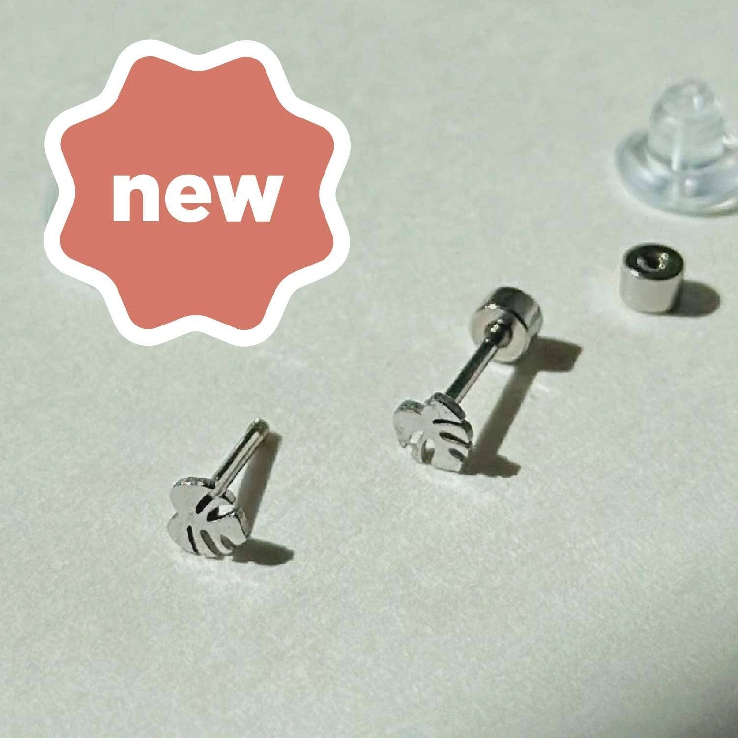 Flat Back Teeny Tiny Monstera Deliciosa Plant Studs by JT Trading Post