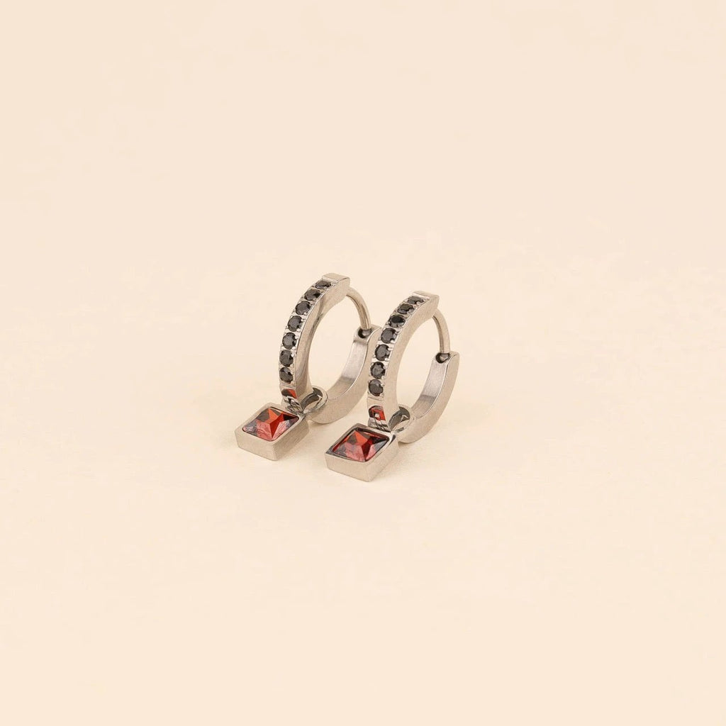 July Birthstone Huggie Hoop Charms by Oh Clementine