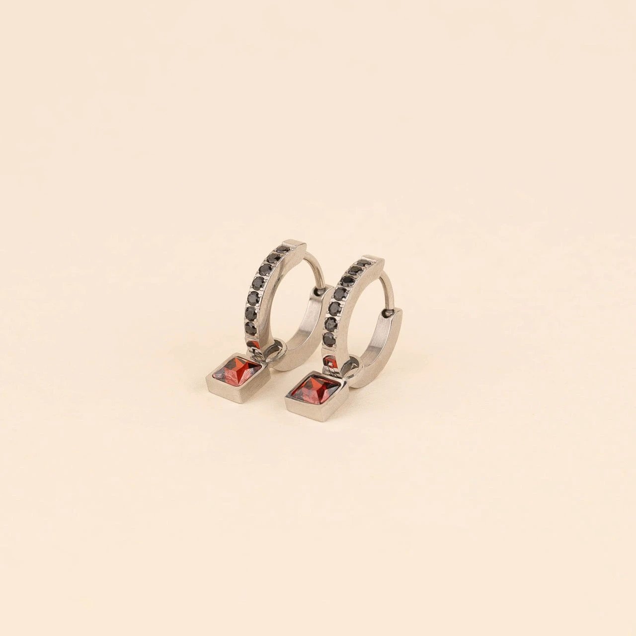 July Birthstone Huggie Hoop Charms by Oh Clementine