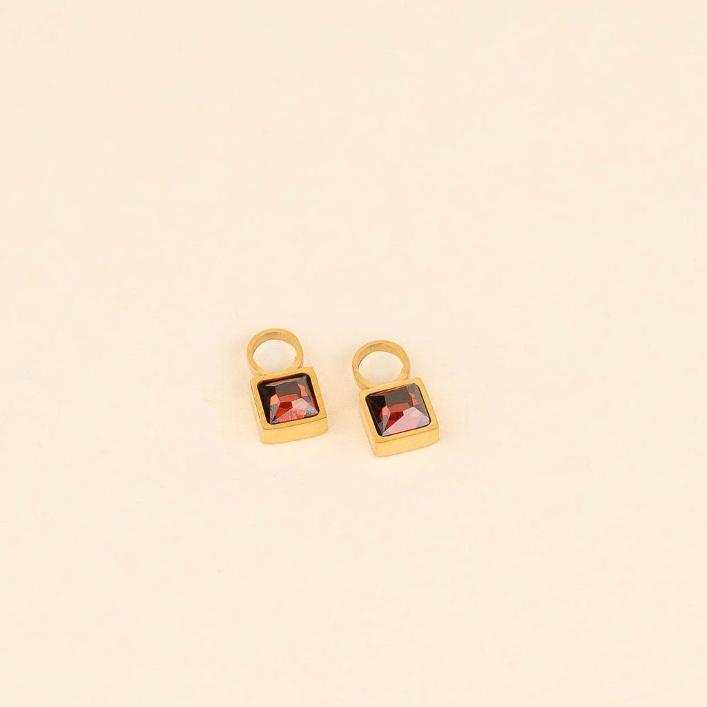 July Birthstone Huggie Hoop Charms by Oh Clementine
