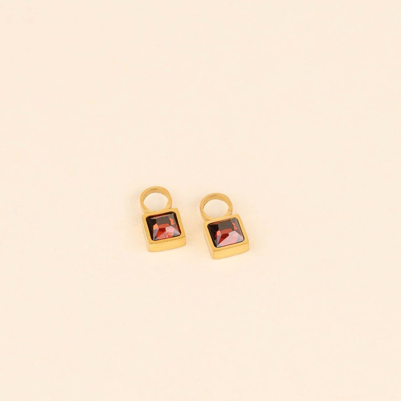 July Birthstone Huggie Hoop Charms by Oh Clementine
