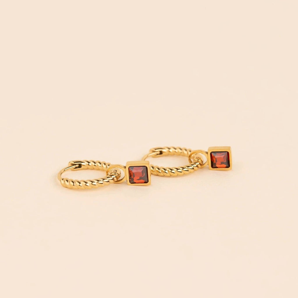 July Birthstone Huggie Hoop Charms by Oh Clementine