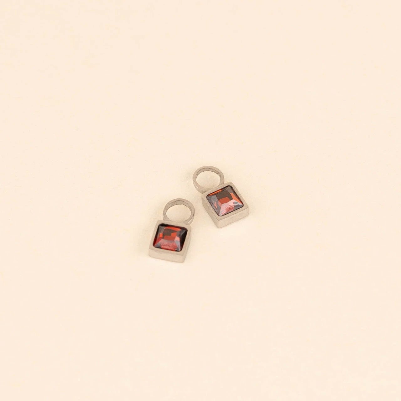 July Birthstone Huggie Hoop Charms by Oh Clementine