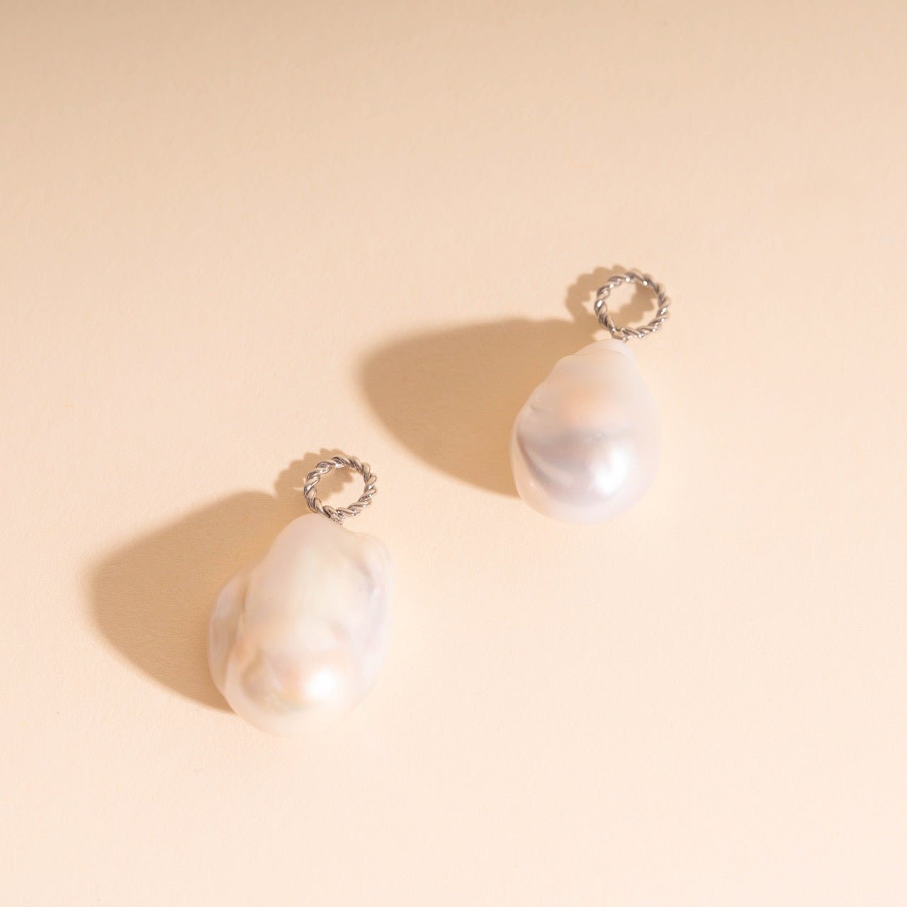 Jumbo Baroque Natural Pearl Huggie Hoop Charms La Vie Bien Jumbo Baroque Natural Pearl Huggie Hoop Charms