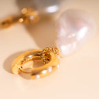 Jumbo Baroque Natural Pearl Huggie Hoop Charms La Vie Bien Jumbo Baroque Natural Pearl Huggie Hoop Charms