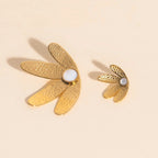 Jumbo Half Bloomed Stud Earrings by Oh Clementine