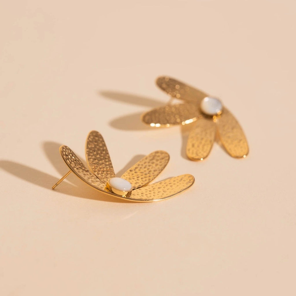 Jumbo Half Bloomed Stud Earrings by Oh Clementine