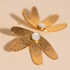 Jumbo Half Bloomed Stud Earrings by Oh Clementine