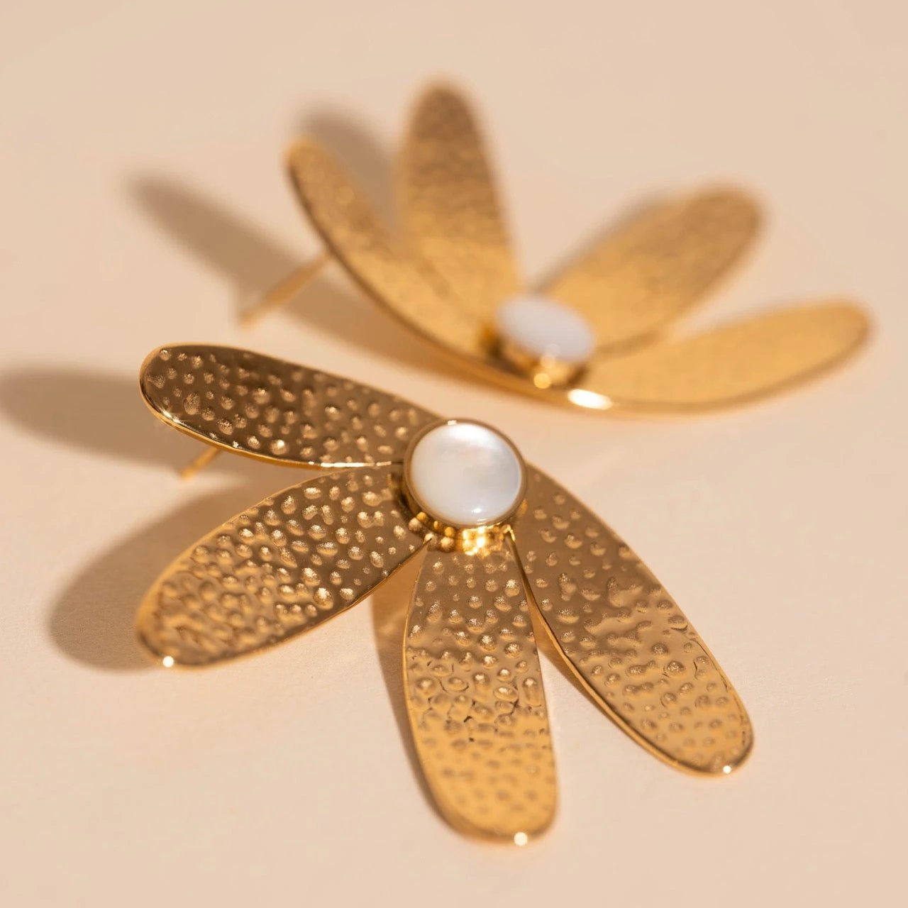 Jumbo Half Bloomed Stud Earrings by Oh Clementine