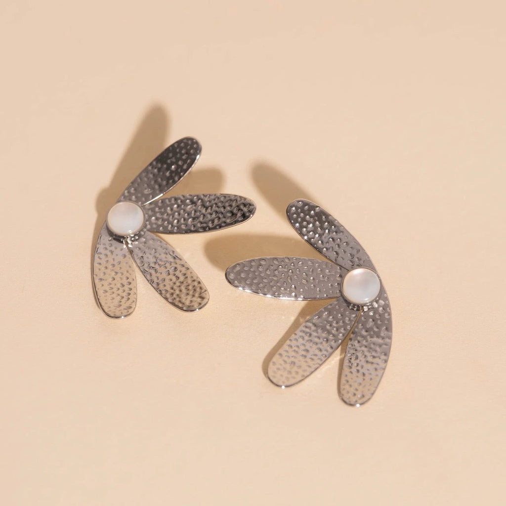 Jumbo Half Bloomed Stud Earrings by Oh Clementine