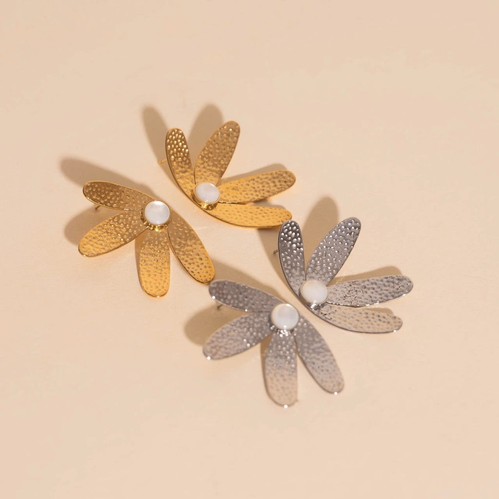 Jumbo Half Bloomed Stud Earrings by Oh Clementine