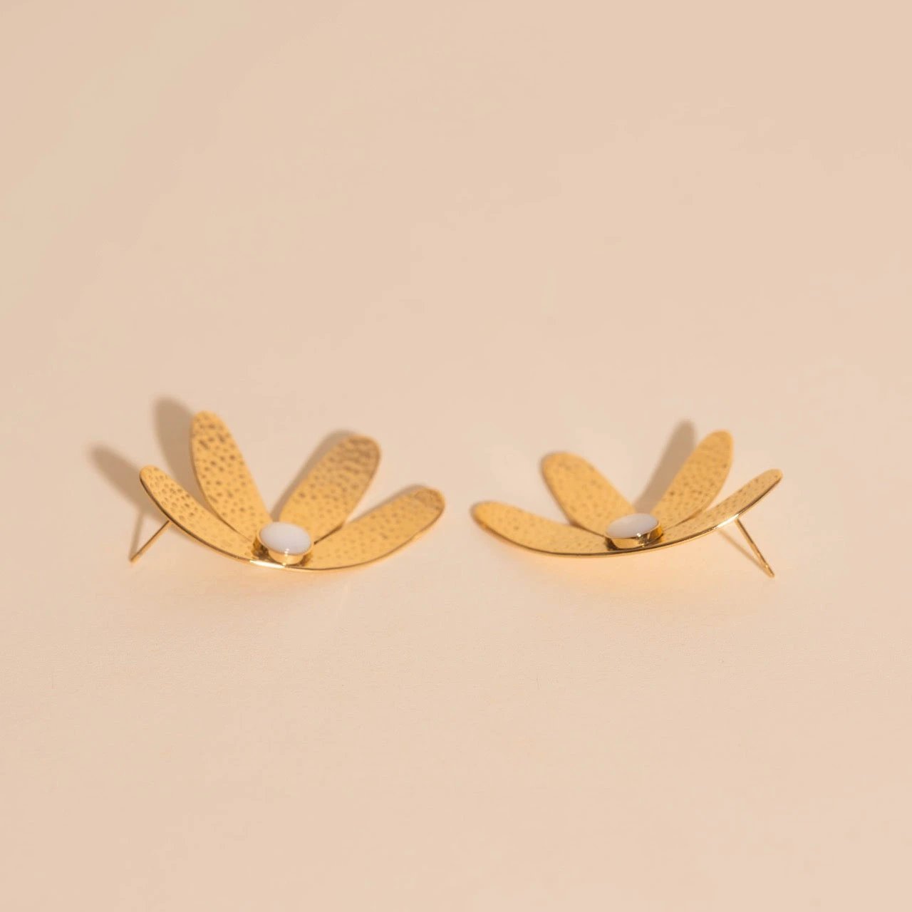 Jumbo Half Bloomed Stud Earrings by Oh Clementine