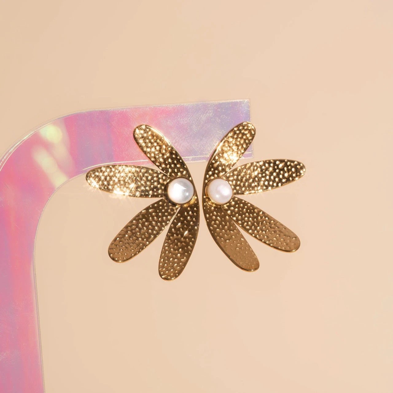 Jumbo Half Bloomed Stud Earrings by Oh Clementine