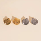 Jumbo Seashell Stud Earrings by Oh Clementine