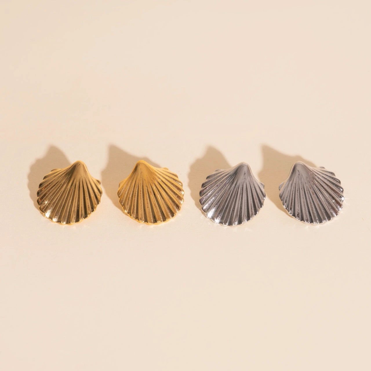 Jumbo Seashell Stud Earrings by Oh Clementine