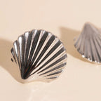Jumbo Seashell Stud Earrings by Oh Clementine