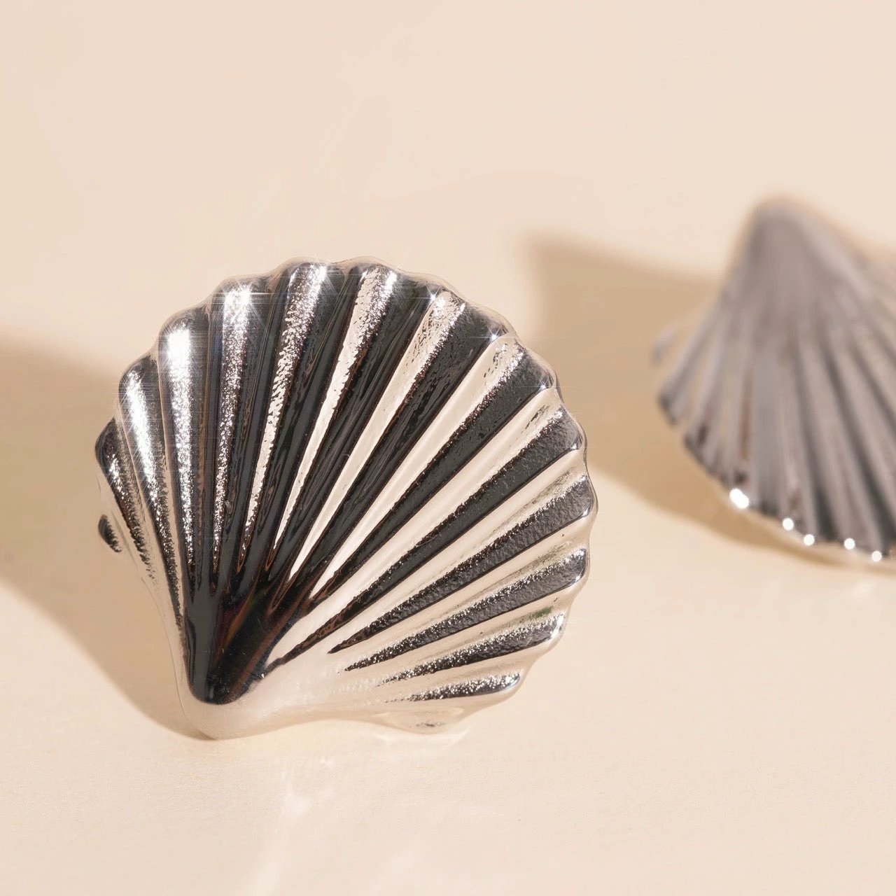 Jumbo Seashell Stud Earrings by Oh Clementine
