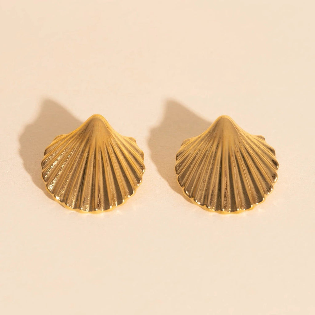 Jumbo Seashell Stud Earrings by Oh Clementine