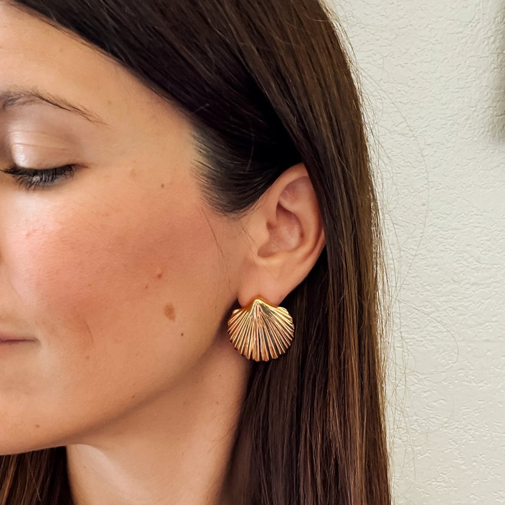 Jumbo Seashell Stud Earrings by Oh Clementine