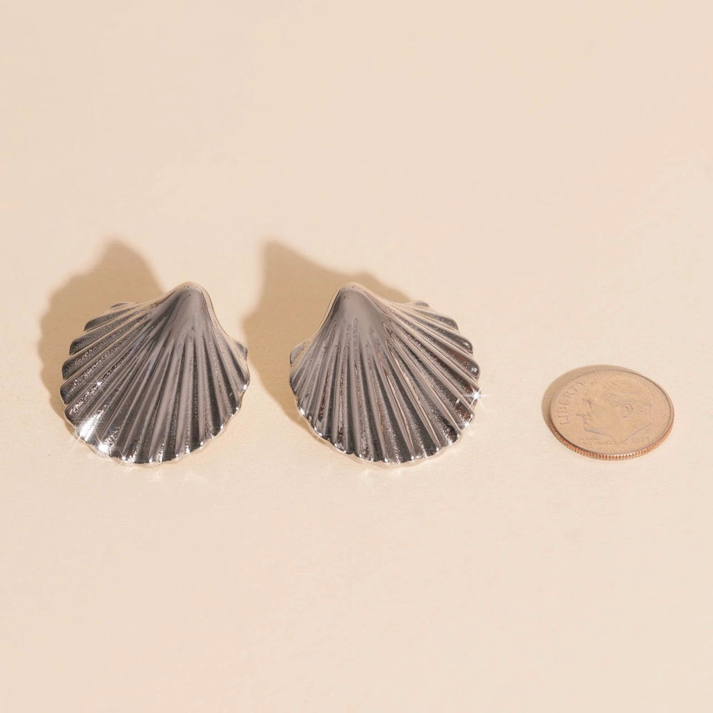 Jumbo Seashell Stud Earrings by Oh Clementine