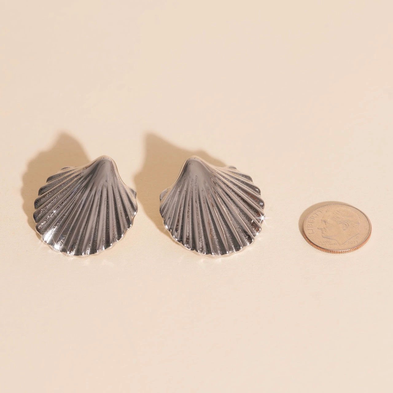 Jumbo Seashell Stud Earrings by Oh Clementine