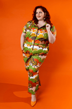 Jumpsuit in Earth - toned Meadow Print Jumpsuit La Vie Bien Jumpsuit in Earth - toned Meadow Print