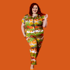 Jumpsuit in Earth - toned Meadow Print Jumpsuit La Vie Bien Jumpsuit in Earth - toned Meadow Print