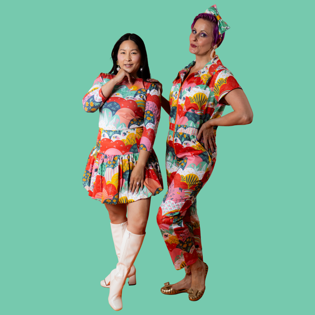 Jumpsuit in Mint & Strawberry Meadow Print Jumpsuit La Vie Bien Jumpsuit in Mint & Strawberry Meadow Print