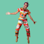 Jumpsuit in Mint & Strawberry Meadow Print Jumpsuit La Vie Bien Jumpsuit in Mint & Strawberry Meadow Print
