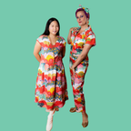 Jumpsuit in Mint & Strawberry Meadow Print Jumpsuit La Vie Bien Jumpsuit in Mint & Strawberry Meadow Print