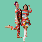 Jumpsuit in Mint & Strawberry Meadow Print Jumpsuit La Vie Bien Jumpsuit in Mint & Strawberry Meadow Print