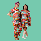 Jumpsuit in Mint & Strawberry Meadow Print Jumpsuit La Vie Bien Jumpsuit in Mint & Strawberry Meadow Print